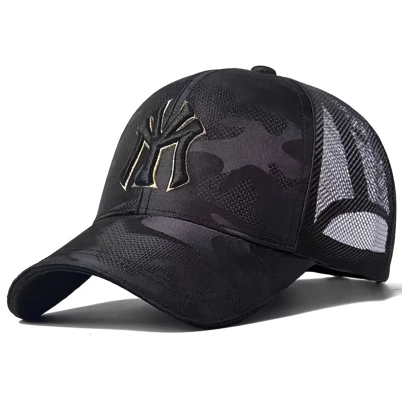 Sombreros de bÃ©isbol de camuflaje con bordado de letras a la moda, sombreros casuales ajustables para exteriores para primavera y otoÃ±o, sombrero protector solar