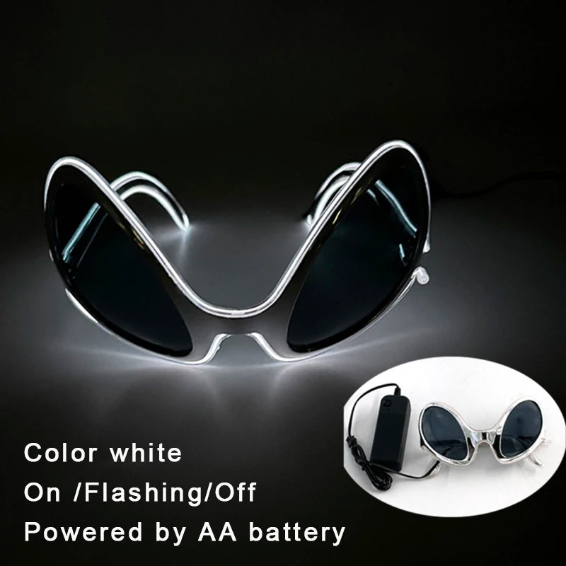 Gafas luminosas coloridas con luz LED, lentes de neón brillantes, parpadeantes para fiesta, club nocturno, DJ, decoración de fiesta de baile