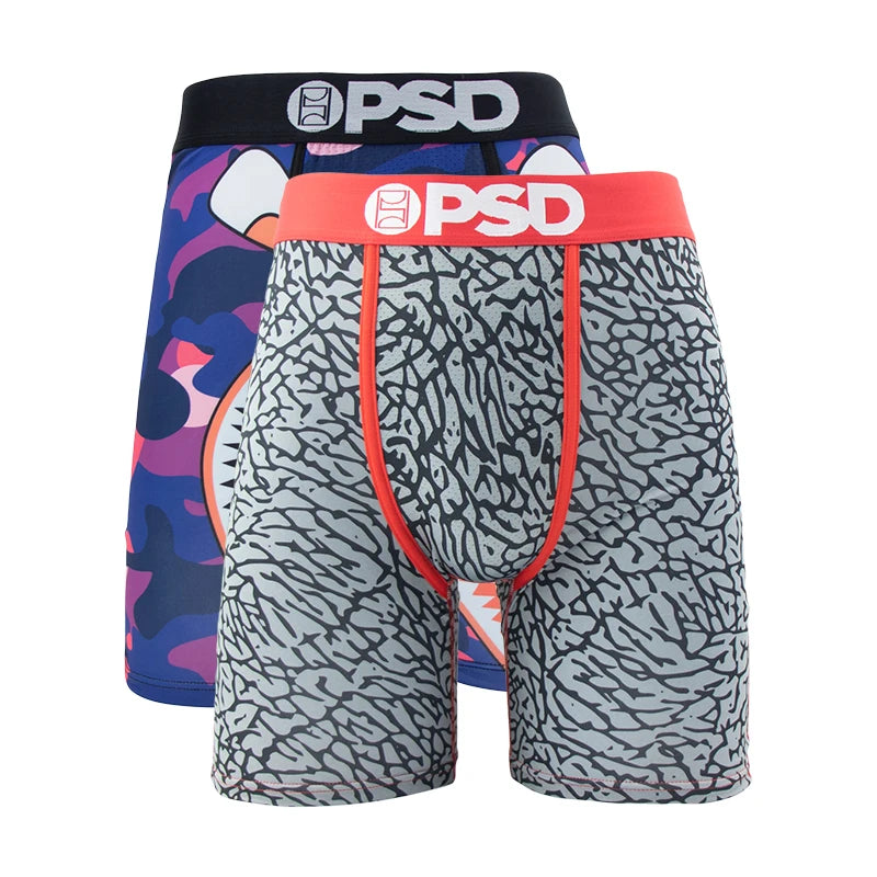 OZPSD, 2 uds., calzoncillos Boxer para hombre, calzoncillos transpirables para hombre, bragas para hombre de talla grande, L-2XL estampado, ropa interior de natación para hombre, Boxers sexis
