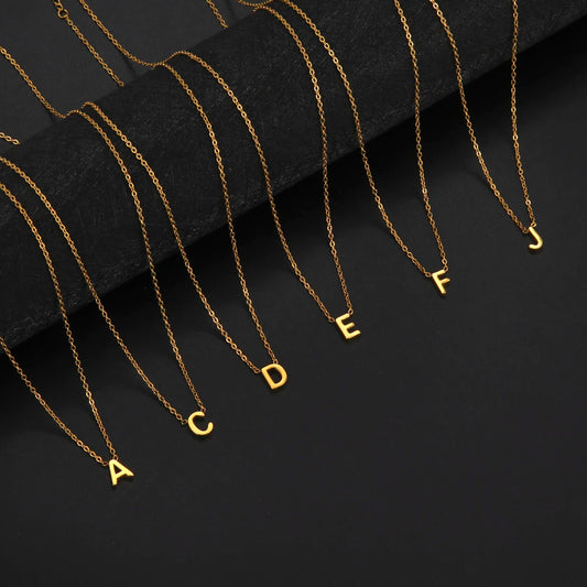 Cazador-collar minimalista con letras iniciales de A-Z para mujer, gargantilla de acero inoxidable con alfabeto, joyerÃ­a, regalo de cumpleaÃ±os, venta al por mayor