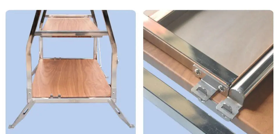 Estante de almacenamiento para acampar al aire libre, estante plegable portátil, estante de almacenamiento para jardín, soporte de acero inoxidable