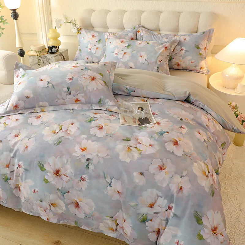 Juego de cuatro piezas de algodón puro 2024, ropa de cama de cuatro piezas, adecuado para uso doméstico, nuevo estilo de lujo, 100%