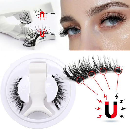 Juego de pestaÃƒÂ±as magnÃƒÂ©ticas reutilizables, herramientas de extensiÃƒÂ³n de pestaÃƒÂ±as fÃƒÂ¡ciles de usar, rizador Natural, pestaÃƒÂ±as postizas con pinzas magnÃƒÂ©ticas, 1 par