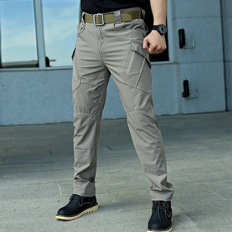 Pantalones tácticos militares Cargo para hombre, pantalones impermeables, pantalones casuales, resistentes al desgaste, con múltiples bolsillos, para senderismo al aire libre, pantalones de trabajo para hombre