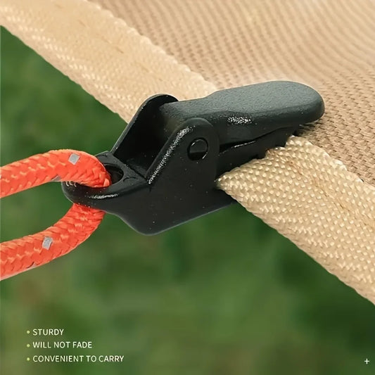 Juego de clips para toldo de tienda a prueba de viento, Material de PC duradero, pinza de abrazadera para lona de tienda de campaña para asegurar lonas y refugios, 10/20 piezas