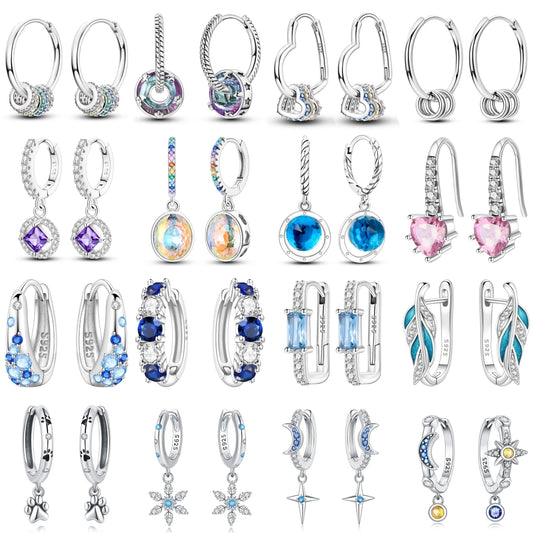 Orstarry-pendientes circulares de Plata de Ley 925 con forma de gota para mujer, aretes colgantes, joyería versátil para fiesta, regalos