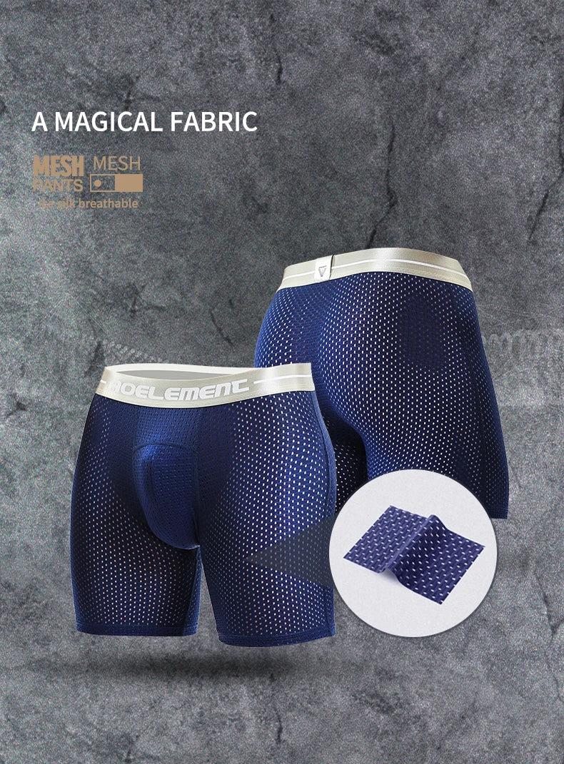 Ropa interior deportiva Extra larga para hombre, bóxer para correr, antidesgaste, piernas de gran tamaño, seda de hielo, suelto, 100kg, Fat Guy, cuatro esquinas
