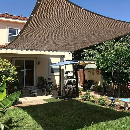 Toldo de protección UV marrón duradero, red parasol para exteriores, varios tamaños disponibles para viajes, picnics y piscinas