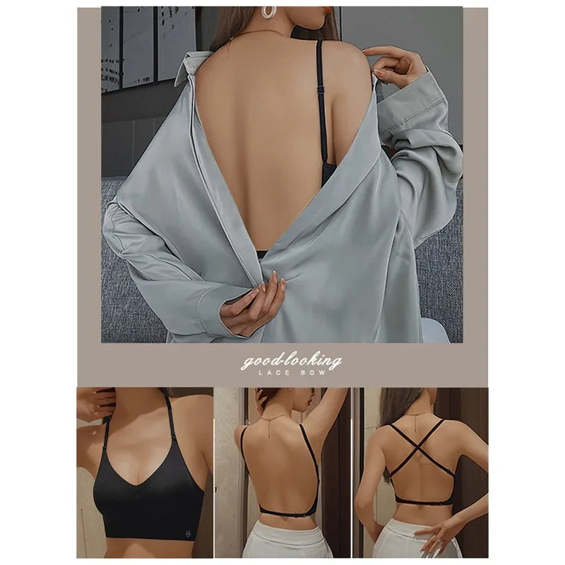 Sujetadores acolchados sin costuras ultrafinos para mujer, ropa interior de seda de hielo, lencería Sexy de pecho pequeño, Push Up, Tops de tubo Sexy, sujetador íntimo