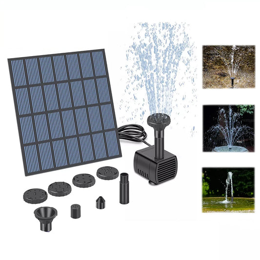 Bomba de fuente de agua Solar con boquillas, Kit de bomba de estanque de fuente Solar, Kit de bomba de agua Solar para jardín, piscina, estanque, fuente de acuario
