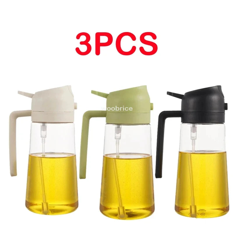 Spray 2 en 1 para botella dispensadora de aceite de oliva, diseño de mango cómodo para barbacoa, sartén de aire, horno, Camping