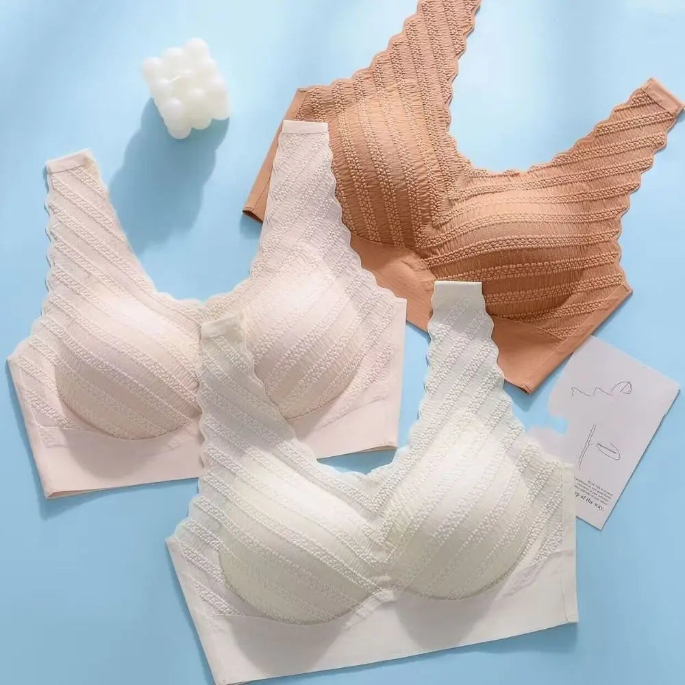 Sujetadores de reunión, sujetador de encaje de burbujas sin costuras, banda ancha, parte de atrás bonita, ropa interior push-up, Bralette, chaleco, Tops, sujetador para mujer