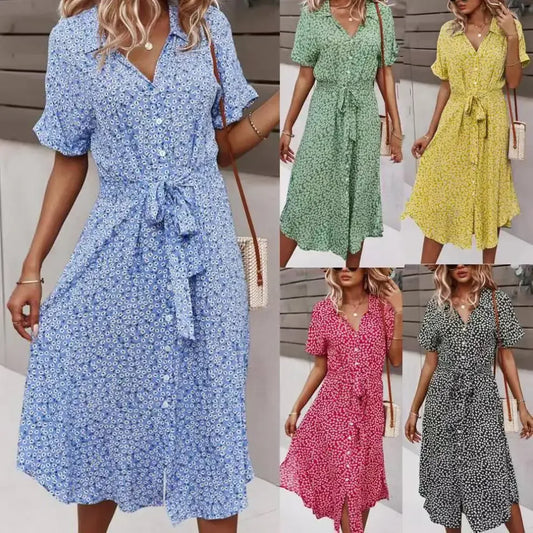 022Vestido Amazon Independent Station Venta rápida Estilo de vacaciones casual Primavera Verano Falda de dobladillo ancho sexy