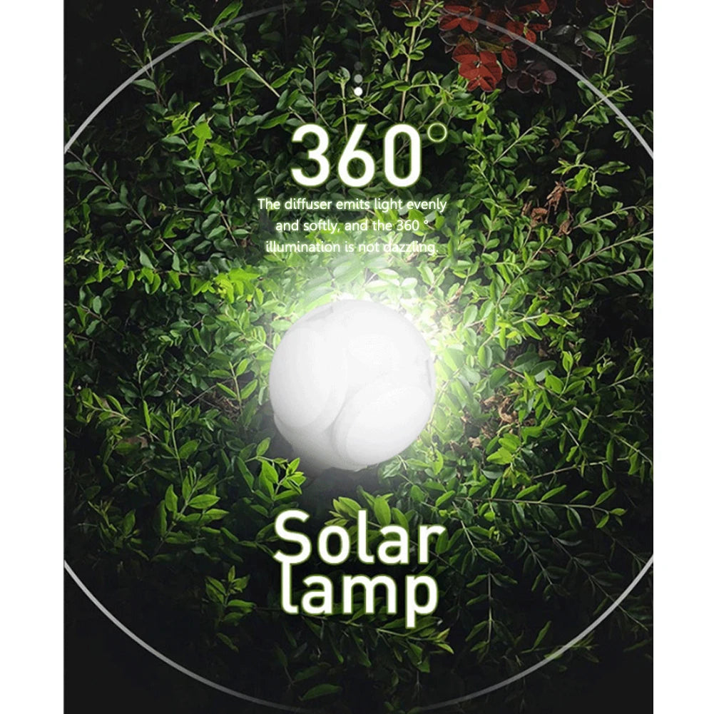 Bombilla LED Solar para acampar, linterna recargable, lámpara de noche, suministros de acampada, linterna portátil ajustable de 5 engranajes