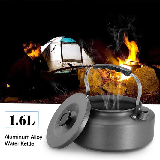 Tetera de agua portÃ¡til de 1,6l, tetera de agua, cafetera, tetera de tÃ© de aleaciÃ³n de aluminio para interiores, para acampar al aire libre, senderismo, Picnic
