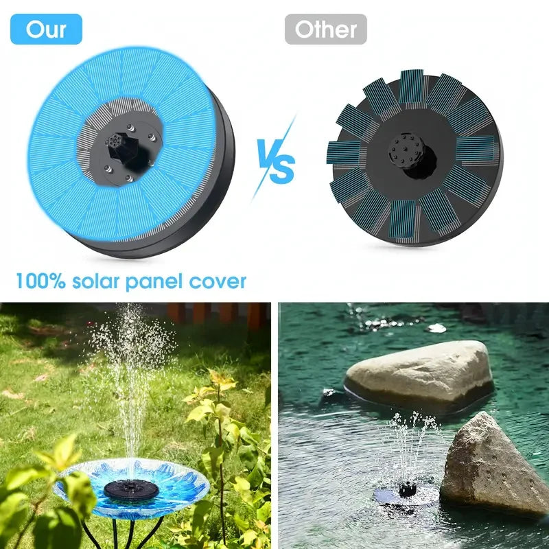 Bomba de fuente Solar LED de 3,5 W con 6 boquillas para estanque de baño de pájaros, acuario al aire libre, decoración de jardín, estanque, Patio, ciclismo acuático
