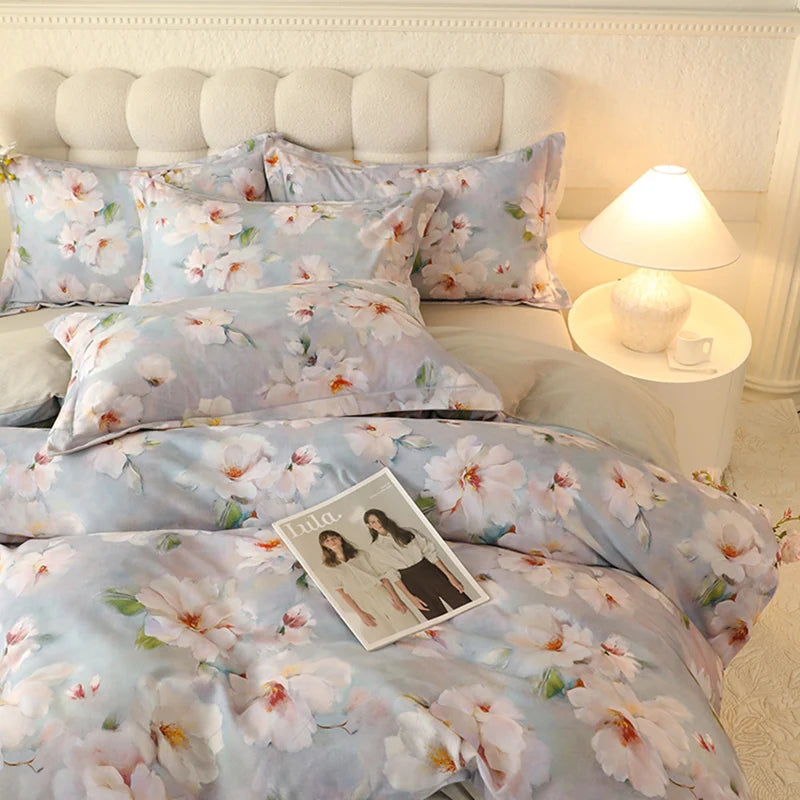 Juego de cuatro piezas de algodón puro 2024, ropa de cama de cuatro piezas, adecuado para uso doméstico, nuevo estilo de lujo, 100%