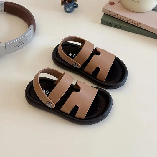 Moda Primavera niño sandalia novedad de verano zapato niño niña zapatillas fondo suave antideslizante chico zapatos bebé Velcro playa sandalia zapatillas