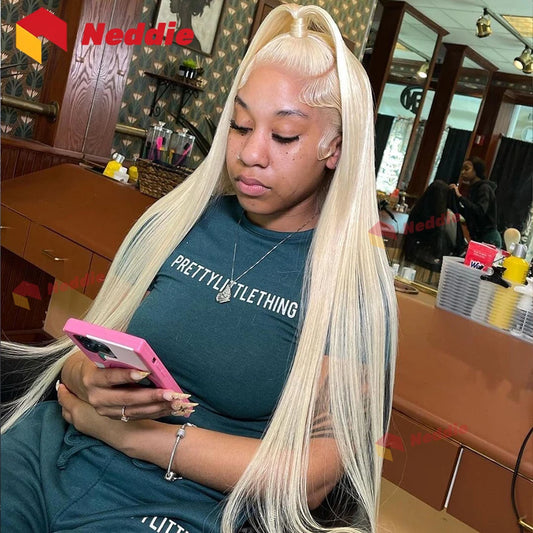 13x6 Rubio 200 densidad recta HD transparente 613 peluca Frontal de encaje 30 pulgadas 13x4 brasileño recto 100% peluca de cabello humano para mujeres