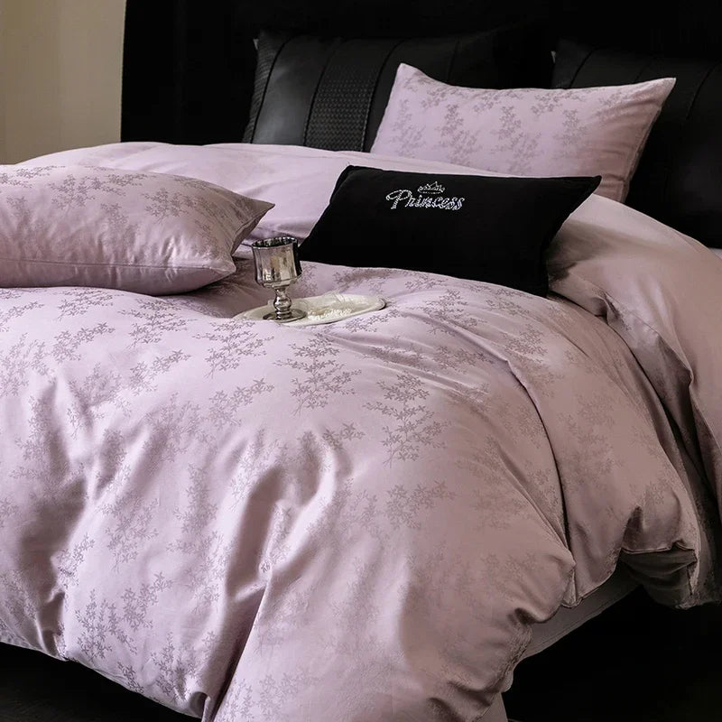 Nuevos juegos de cama de lujo 2025 100% algodón: fibra larga, alta densidad, jacquard satinado, cama de 1,5 m/1,8 m