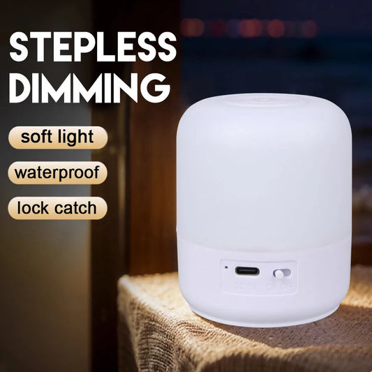 Linterna de Camping táctil, tres tipos de luz, ajuste táctil, luz suave de irradiación, luz recargable, luz de emergencia para exteriores