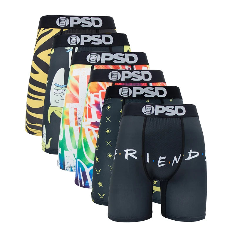 6 uds estampado de moda ropa interior para hombre Boxer Cueca bragas masculinas lencería calzoncillos para hombre Panty Boxershorts Sexy S-XXL