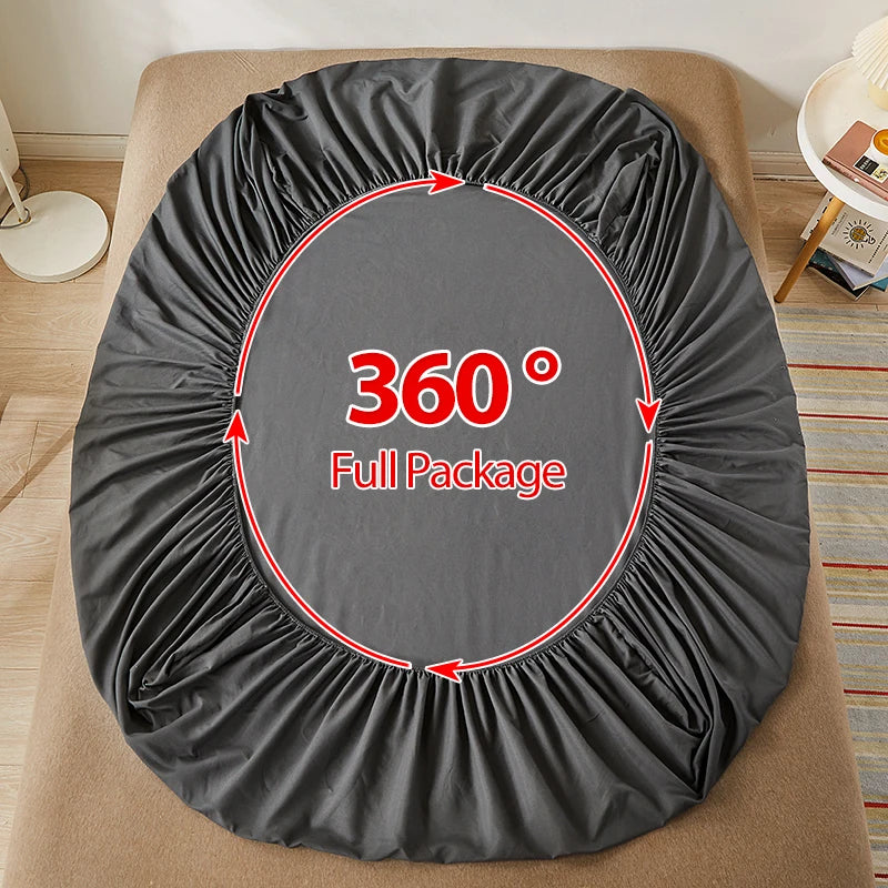 Sábana bajera 100% de algodón con bandas elásticas, fundas de colchón ajustables antideslizantes para cama individual, doble, King y Queen, 140/160/200CM