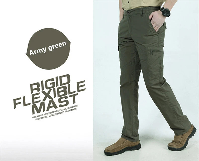 Pantalones tácticos militares Cargo para hombre, pantalones impermeables, pantalones casuales, resistentes al desgaste, con múltiples bolsillos, para senderismo al aire libre, pantalones de trabajo para hombre