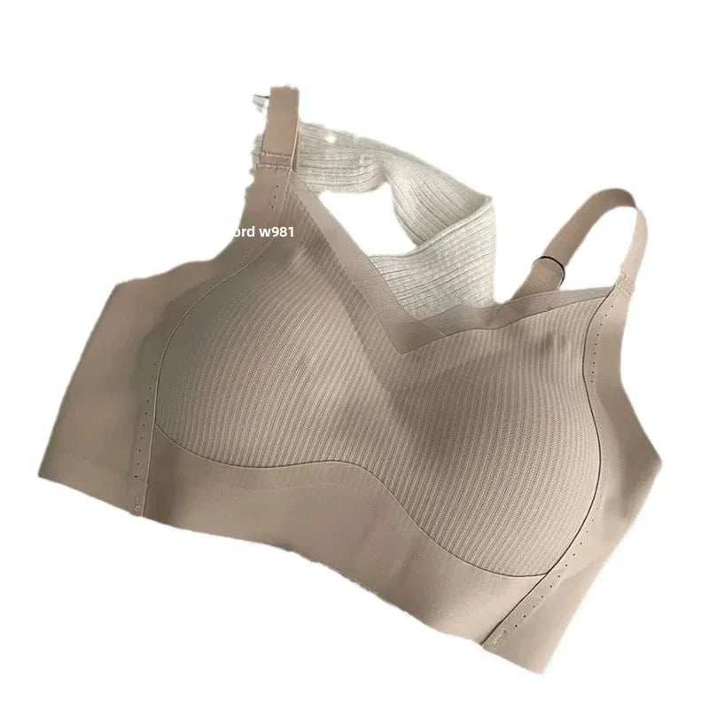 Sujetadores suaves y cómodos para mujer, ropa interior de nailon de apoyo ajustada al aire, sujetador elástico lateral con retroceso cero, ropa interior para mujer
