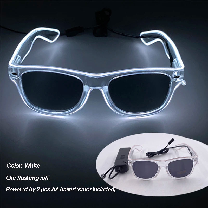 Gafas luminosas coloridas con luz LED, lentes de neón brillantes, parpadeantes para fiesta, club nocturno, DJ, decoración de fiesta de baile