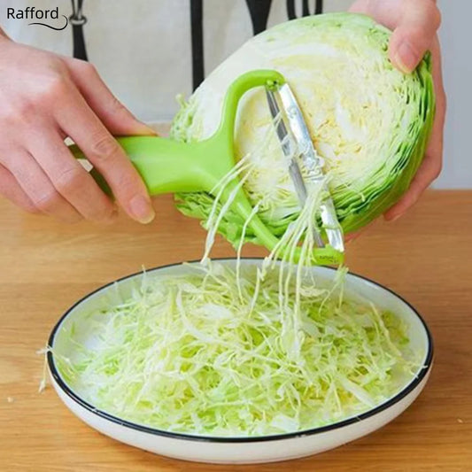 Pelador de verduras y frutas, ralladores de repollo de acero inoxidable, rebanador de patatas y ensalada, accesorios de cocina, herramientas de cocina de boca ancha, 1 Uds.