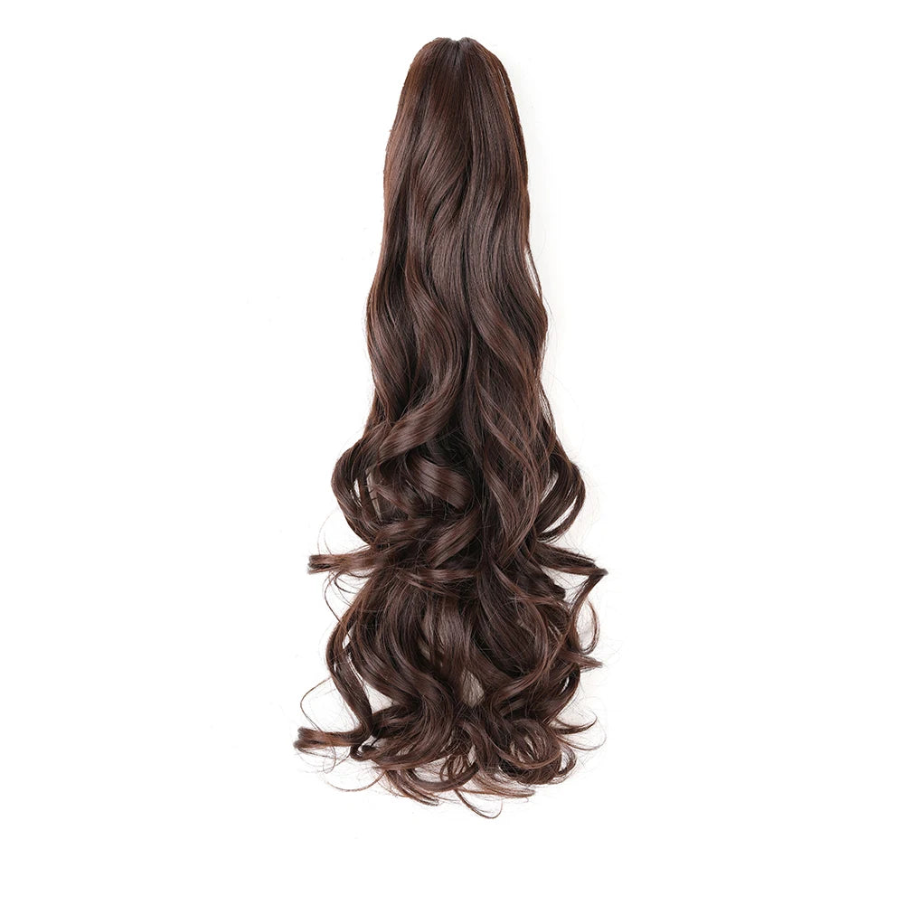 ExtensiÃƒÂ³n de cola de caballo, pinza sintÃƒÂ©tica en postizo, extensiones de cabello de cola de caballo onduladas y rizadas, peluca larga de cola de caballo para mujer