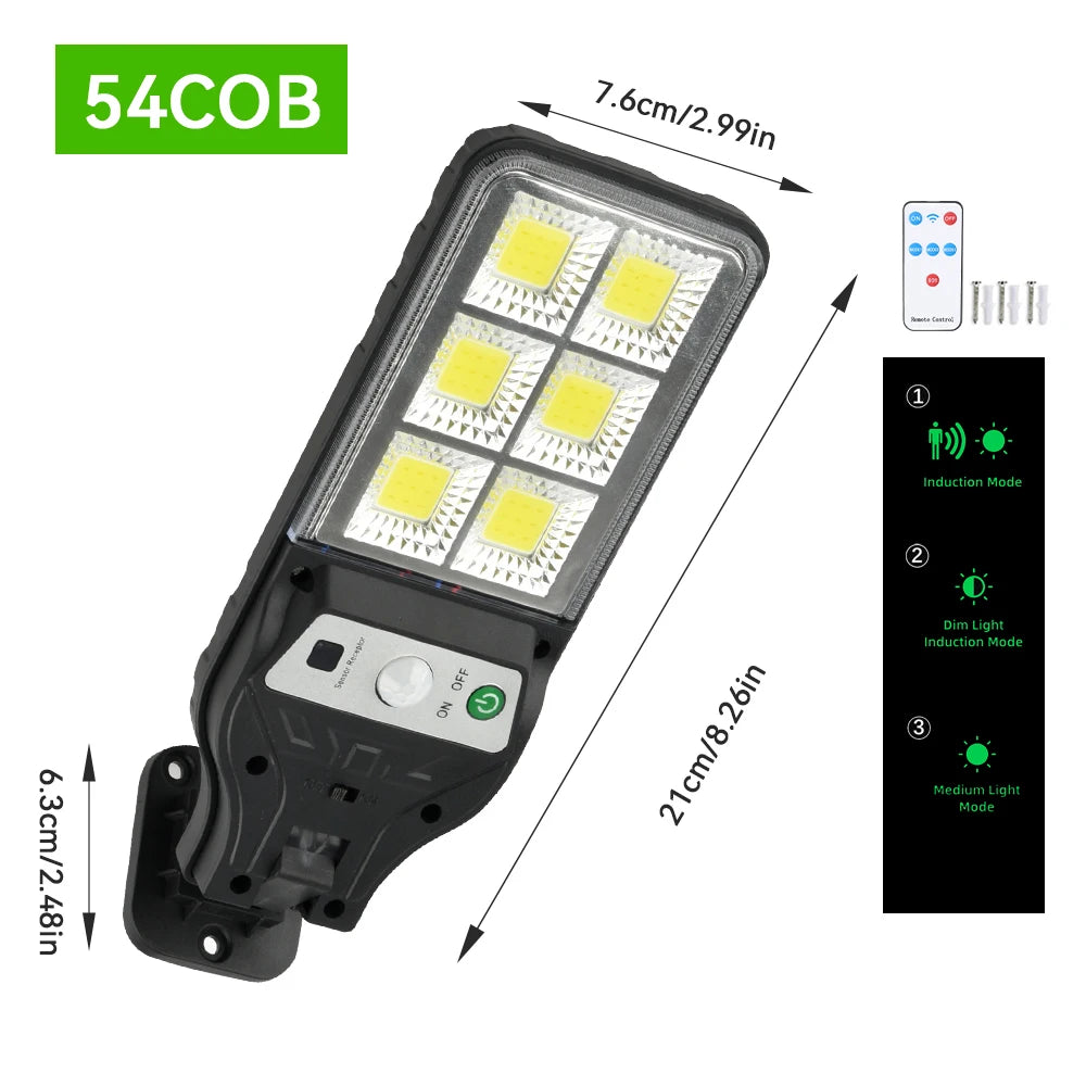LÃƒÂ¡mpara Solar de pared con Sensor de movimiento para exteriores, modo de iluminaciÃƒÂ³n, 9 rejillas, Cob, iluminaciÃƒÂ³n de camino de patio y jardÃƒÂ­n