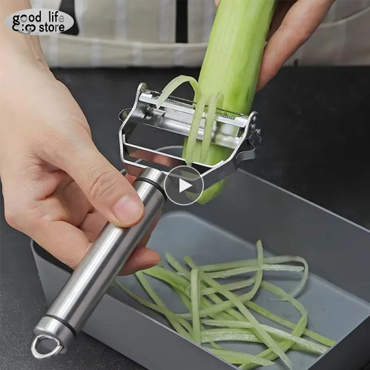 Pelador multifuncional de frutas y verduras, herramientas de cocina de acero inoxidable 304, rallador de melÃƒÂ³n, pelador de patatas y zanahorias