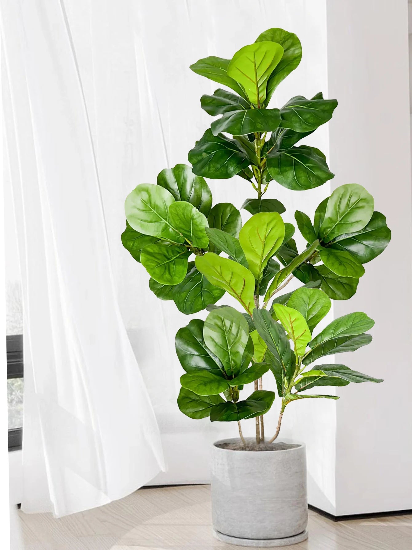 ÃƒÂrbol Ficus Artificial grande de 70-135cm, rama de plantas de goma falsas, hojas de violÃƒÂ­n de plÃƒÂ¡stico para decoraciÃƒÂ³n interior y exterior del jardÃƒÂ­n del hogar