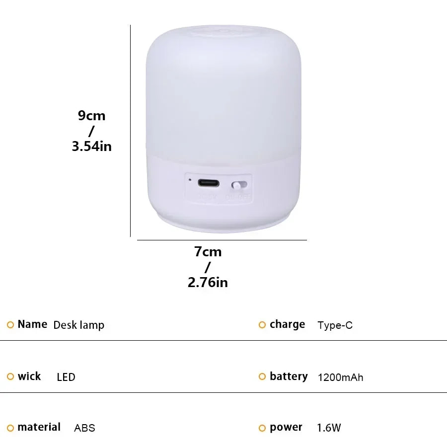 Linterna de Camping táctil, tres tipos de luz, ajuste táctil, luz suave de irradiación, luz recargable, luz de emergencia para exteriores