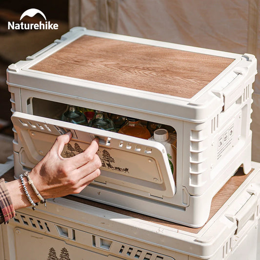 Naturehike-caja de Camping de 60L, caja de almacenamiento plegable de gran capacidad, 25L, 30L, 50L, mesita de noche para el hogar, pícnic al aire libre, caja de artículos diversos de PP