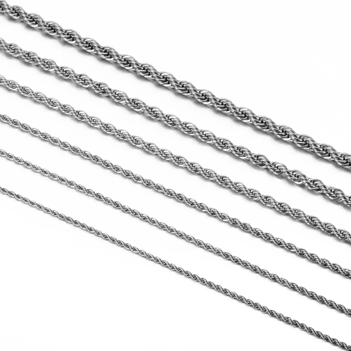 1 pieza de Plata de Ley 925 ancho 2mm/3mm/4mm cuerda cadena collar/pulsera para hombres mujeres hombre collar de cadena de moda