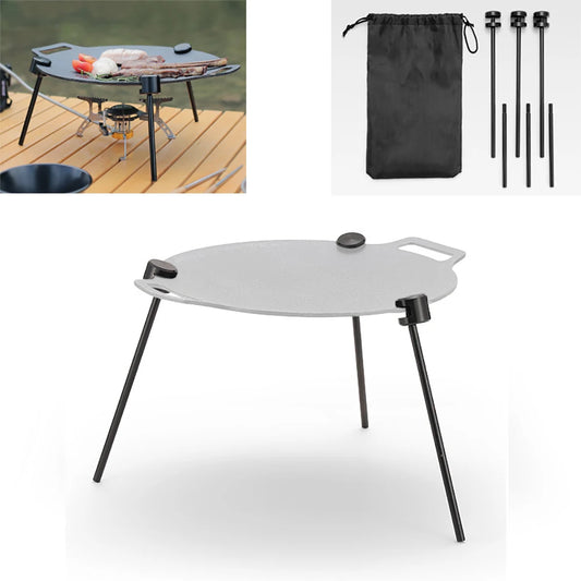Soporte Triangular para barbacoa al aire libre, estante para ollas desmontable multifuncional, portátil, ajustable con cadena, suministros para acampar al aire libre