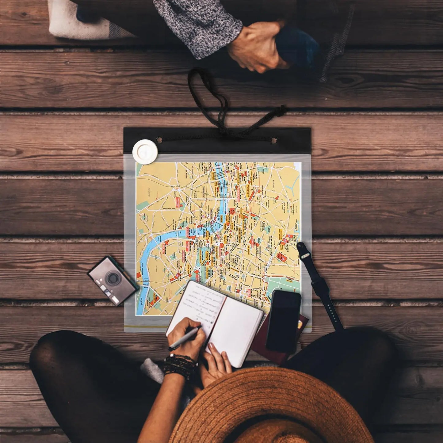 Estuche de mapa transparente impermeable de PVC, soporte de almacenamiento de papelería, cubierta para acampar, pescar, Picnic, montañismo, bolsa de bolsillo