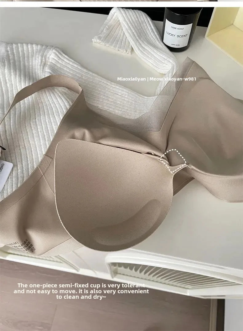 Sujetadores suaves y cómodos para mujer, ropa interior de nailon de apoyo ajustada al aire, sujetador elástico lateral con retroceso cero, ropa interior para mujer