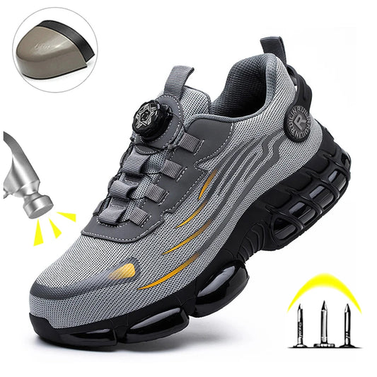 Zapatos de seguridad protectores con punta de acero indestructibles, zapatos de trabajo antideslizantes y resistentes a la abrasiÃ³n, zapatillas cÃ³modas y resistentes para hombres ï»¿