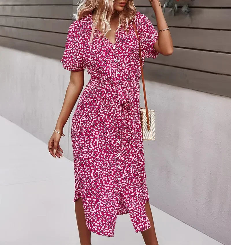 022Vestido Amazon Independent Station Venta rápida Estilo de vacaciones casual Primavera Verano Falda de dobladillo ancho sexy