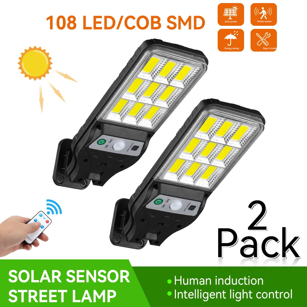 LÃƒÂ¡mpara Solar de pared con Sensor de movimiento para exteriores, modo de iluminaciÃƒÂ³n, 9 rejillas, Cob, iluminaciÃƒÂ³n de camino de patio y jardÃƒÂ­n