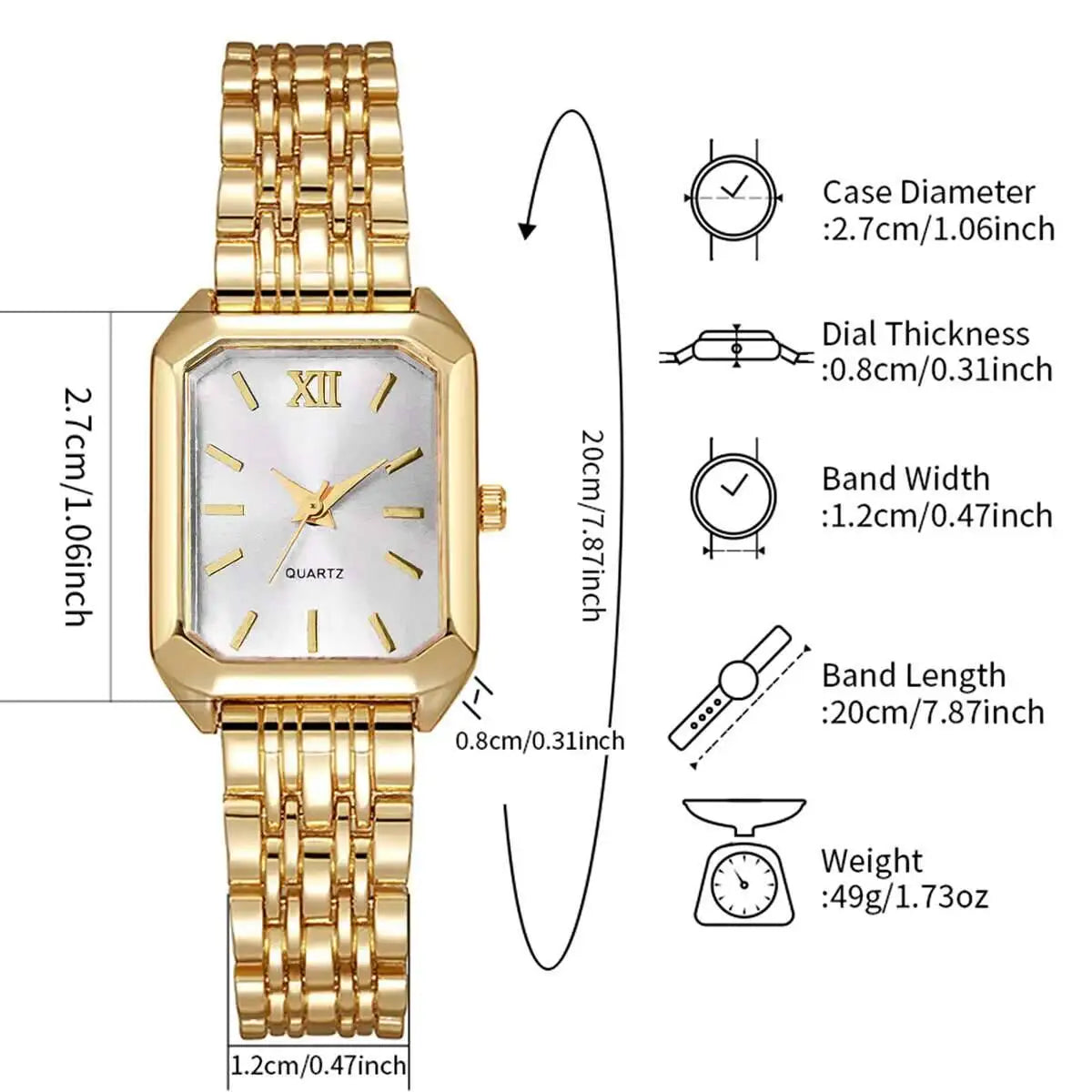 Reloj de cuarzo rectangular a la moda para Mujer, relojes de pulsera analógicos de lujo, Reloj de Mujer para niñas, Reloj de regalo (sin caja)