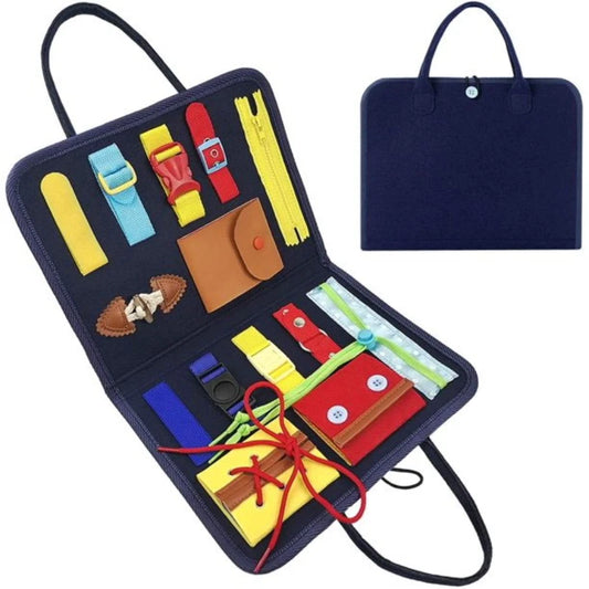 Tablero de juego sensorial, tablero ocupado Montessori, juguetes apoyados para niños pequeños, juguete sensorial plegable, tablero de actividades para niños pequeños, aprendizaje educativo
