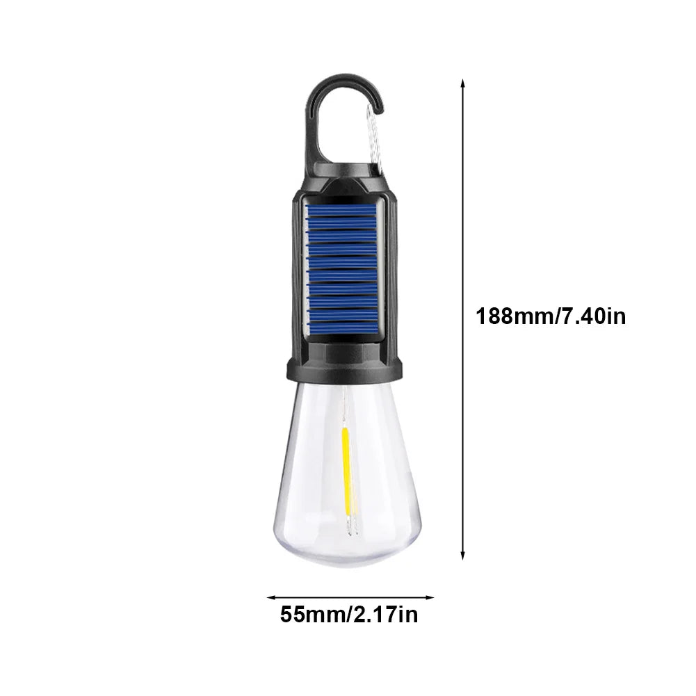 Linterna de iluminación LED con energía Solar, luz de tienda para exteriores con carga USB, impermeable, luz de ambiente para barbacoa, para acampar al aire libre, 2-5 uds.