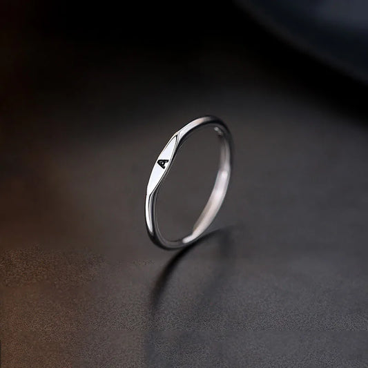 Anillo de Plata de Ley 925 con alfabeto inglés, anillo con inicial de nombre personalizado de estilo Simple, regalo de cumpleaños, joyería fina para mujer