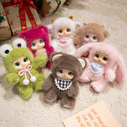 18cm Kawaii lindos animales vinilo cara juguetes de peluche juguetes de animales colgante conejo oso oveja regalo para entusiastas de los animales niños bolsa colgante