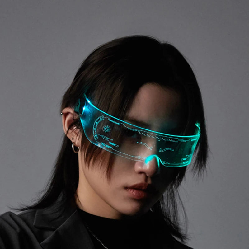 Gafas luminosas coloridas con luz LED, lentes de neón brillantes, parpadeantes para fiesta, club nocturno, DJ, decoración de fiesta de baile